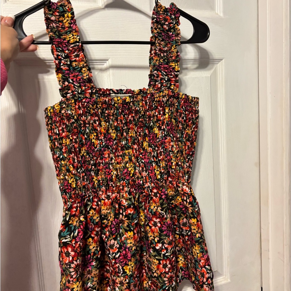 Pleione Multicolor Floral Smocked Blouse